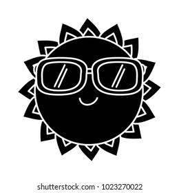 cartoon sun wearing sunglasses summer character