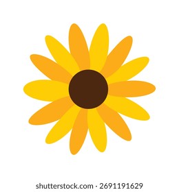 cartoon sunflower flat  design element