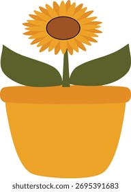 ein Cartoon einer Sonnenblume in einem Topf