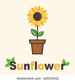 cartoon sunflower with text