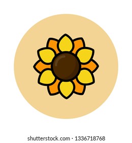 cartoon sunflower vector icon