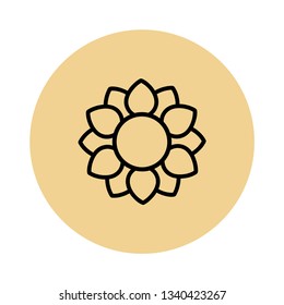 cartoon sunflower vector outline icon