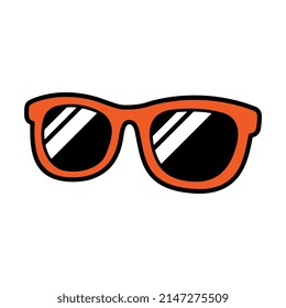 Cartoon Sunglasses Illustration on White Background
