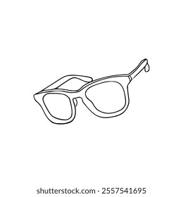 cartoon of sunglasses uncolored for coloring pages