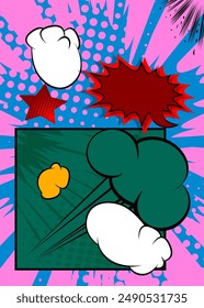 Fondo de dibujos animados, fondo abstracto de libro de historietas. Cómics de Vector retro arte pop ilustración diseño.