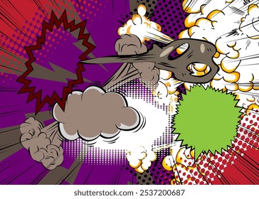 Cartoon super Hintergrund, Comic-Hintergrund. Retro Vektor Comics Pop Art Design.