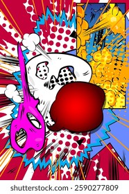 Cartoon super background, comic book backdrop. Retro vector comics pop art design.