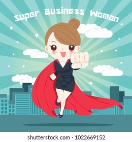 cartoon super business woman for your concept