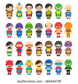 cartoon super hero character pack