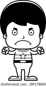 A cartoon superhero boy looking angry.