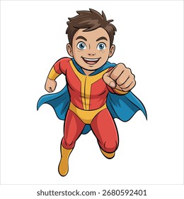 Cartoon Superheld Junge Vektorgrafik