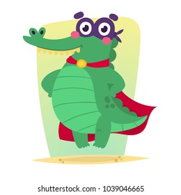 Cartoon superhero crocodile