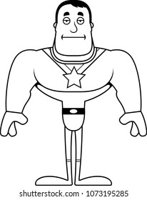 A cartoon superhero looking bored.