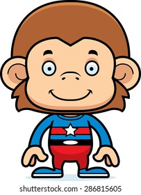 A cartoon superhero monkey smiling.