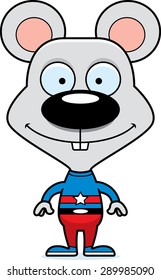 A cartoon superhero mouse smiling.