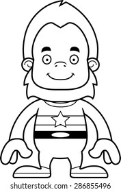 A cartoon superhero sasquatch smiling.