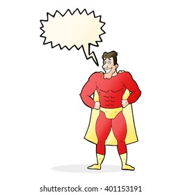 super-herói de desenho animado com balão