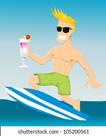 Cartoon Surfer