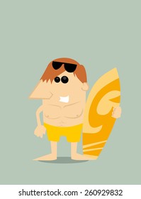 Cartoon surfer