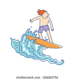 cartoon surfer boy
