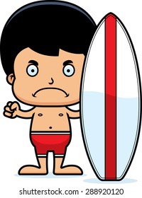 A cartoon surfer boy looking angry.