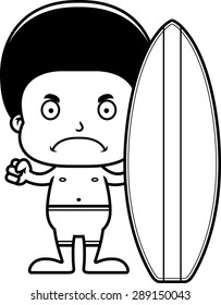 A cartoon surfer boy looking angry.