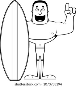 A cartoon surfer with an idea.