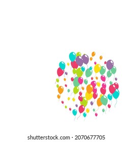 Cartoon Surprise Balloon Vector  White Background. Round Inflatable Ball Frame. Pink and Blue Celebrate Poster. Color Celebration Baloon Template.
