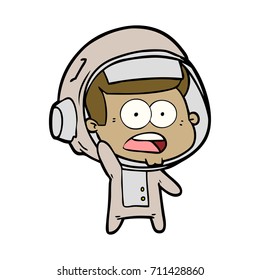 caricatura sorprendida astronauta