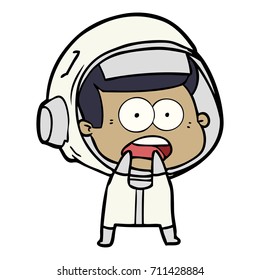 caricatura sorprendida astronauta
