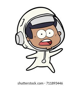 cartoon surprised astronaut