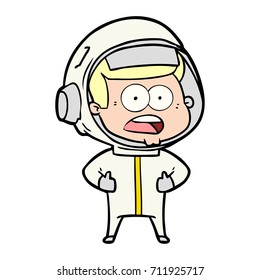 cartoon surprised astronaut