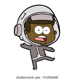 cartoon surprised astronaut