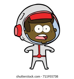 caricatura sorprendida astronauta
