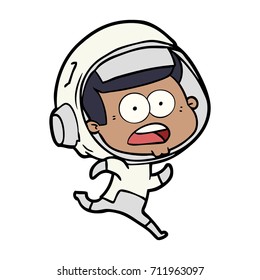 cartoon surprised astronaut