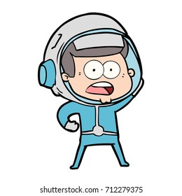 cartoon surprised astronaut