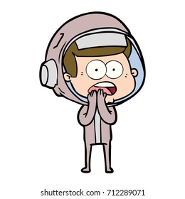 cartoon surprised astronaut