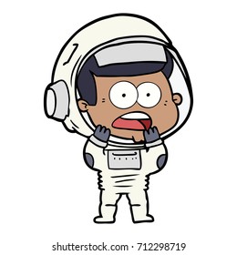 cartoon surprised astronaut