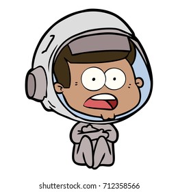 cartoon surprised astronaut