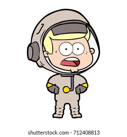 caricatura sorprendida astronauta