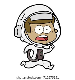 cartoon surprised astronaut