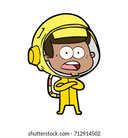 Cartoon überraschte Astronaut