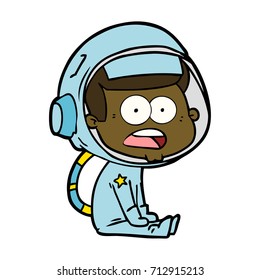 caricatura sorprendida astronauta