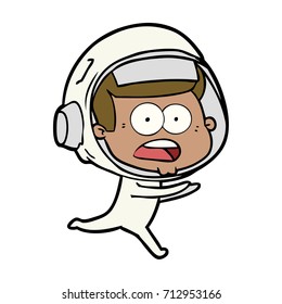 cartoon surprised astronaut