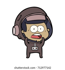 caricatura sorprendida astronauta