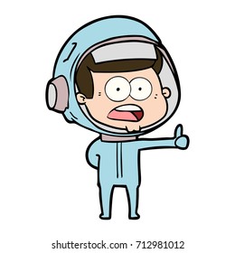 cartoon surprised astronaut