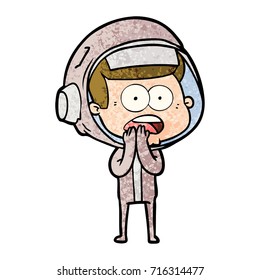 cartoon surprised astronaut