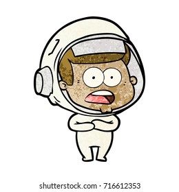 caricatura sorprendida astronauta
