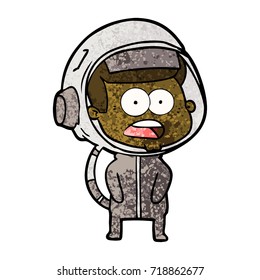 caricatura sorprendida astronauta
