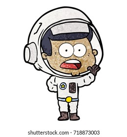 cartoon surprised astronaut